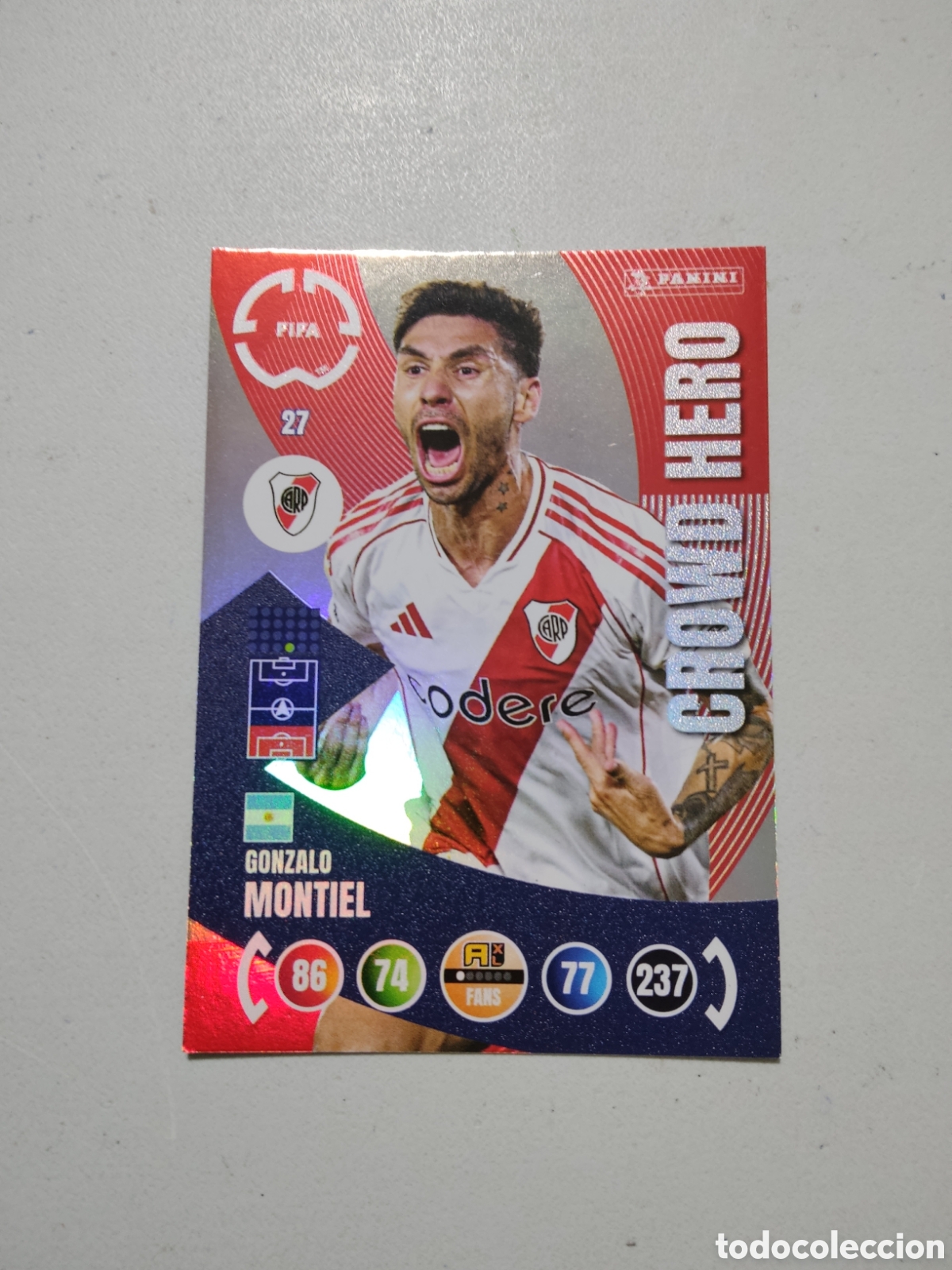 Cromos de f&uacute;tbol: 27 GONZALO MONTIEL CROWD HERO RIVER PLATE MUNDIAL DE CLUBES ADRENALYN 2025