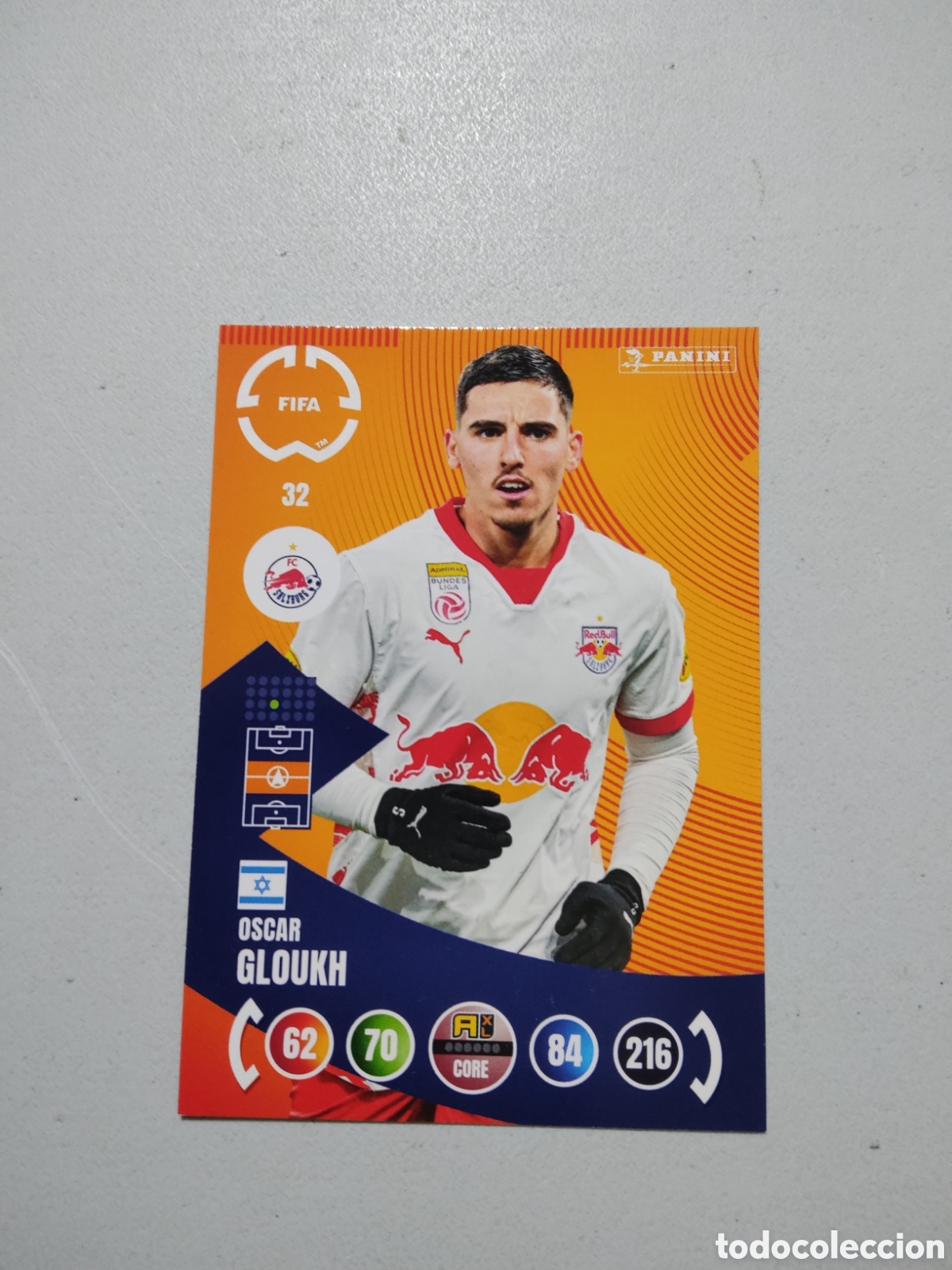 Cromos de f&uacute;tbol: 32 OSCAR GLOUKH SALZBURG MUNDIAL DE CLUBES ADRENALYN 2025