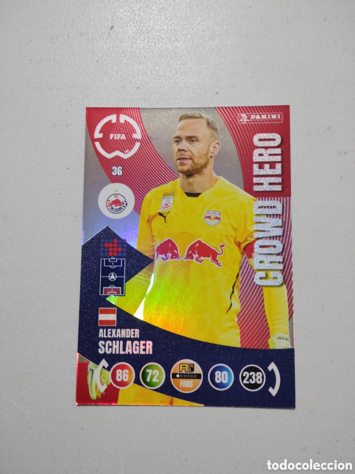 Cartes &agrave; collectionner de Football: 36 ALEXANDER SCHLAGER CROWD HERO SALZBURG MUNDIAL DE CLUBES ADRENALYN 2025