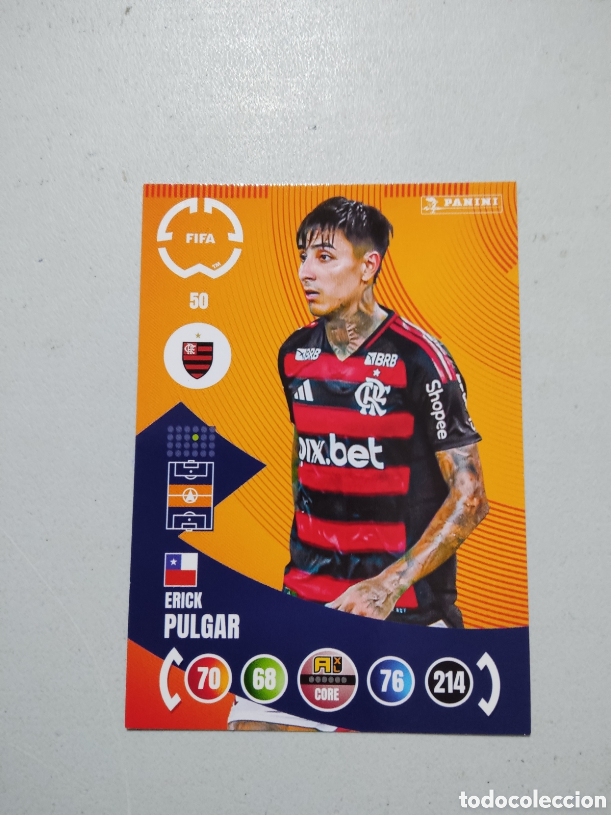 Cromos de f&uacute;tbol: 50 ERICK PULGAR FLAMENGO MUNDIAL DE CLUBES ADRENALYN 2025