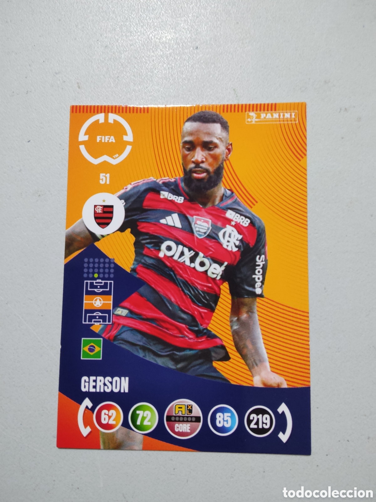 Cromos de f&uacute;tbol: 51 GERSON FLAMENGO MUNDIAL DE CLUBES ADRENALYN 2025