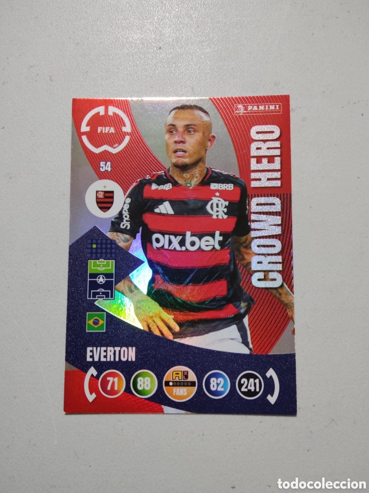 Cromos de f&uacute;tbol: 54 EVERTON CROWD HERO FLAMENGO MUNDIAL DE CLUBES ADRENALYN 2025