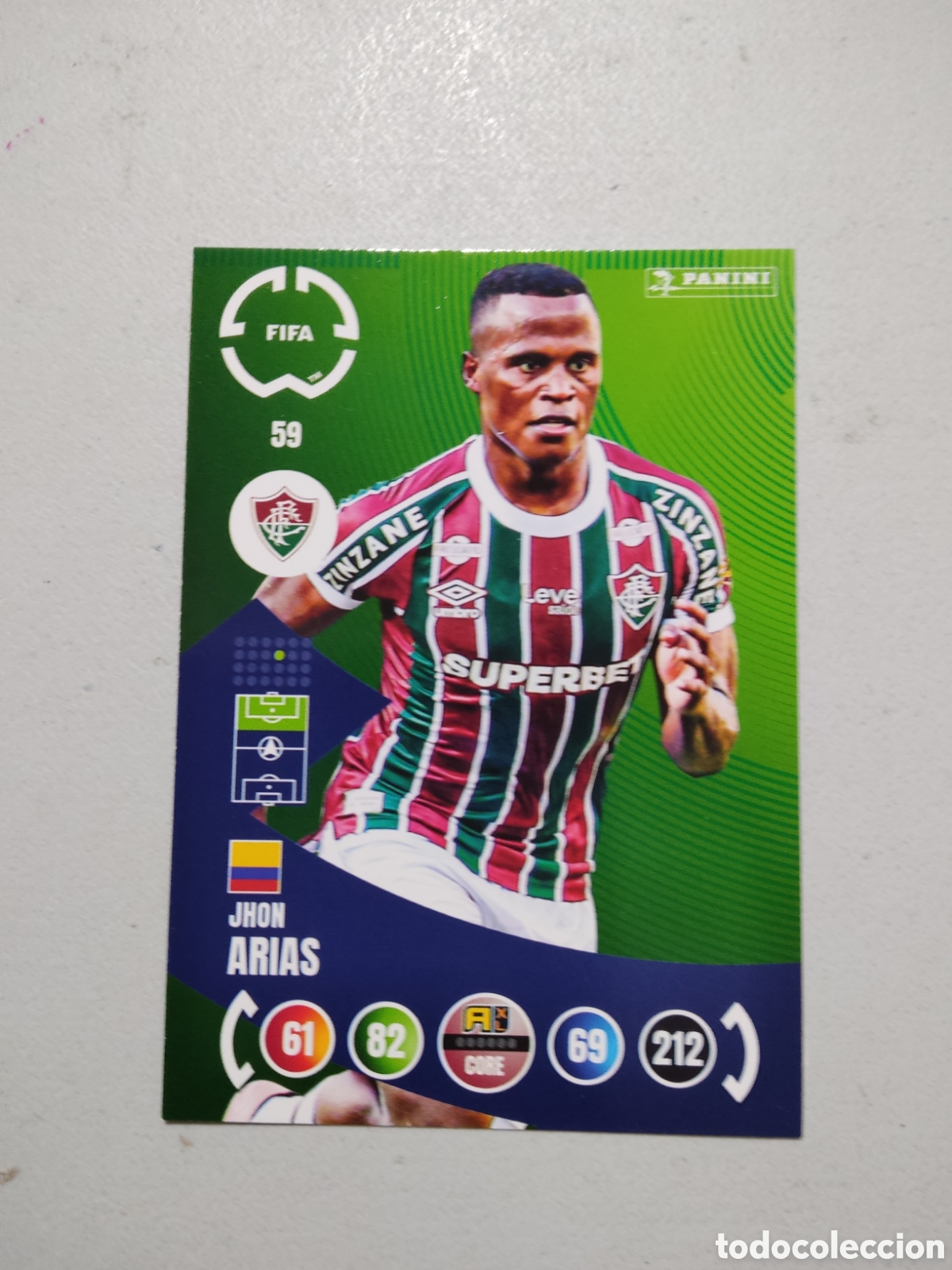 Cromos de f&uacute;tbol: 59 JHON ARIAS FLUMINENSE MUNDIAL DE CLUBES ADRENALYN 2025