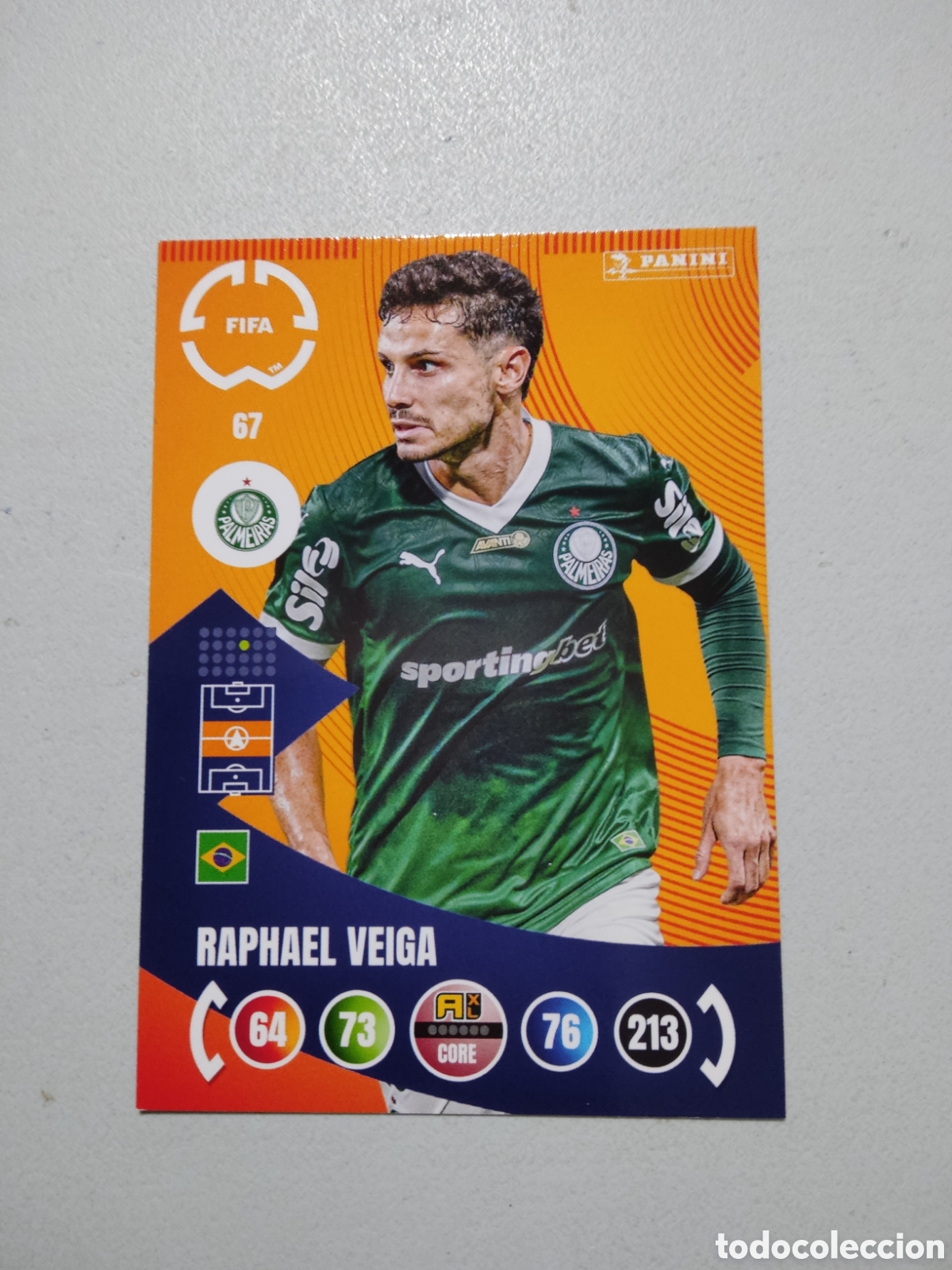 Cromos de f&uacute;tbol: 67 RAPHAEL VEIGA PALMEIRAS MUNDIAL DE CLUBES ADRENALYN 2025