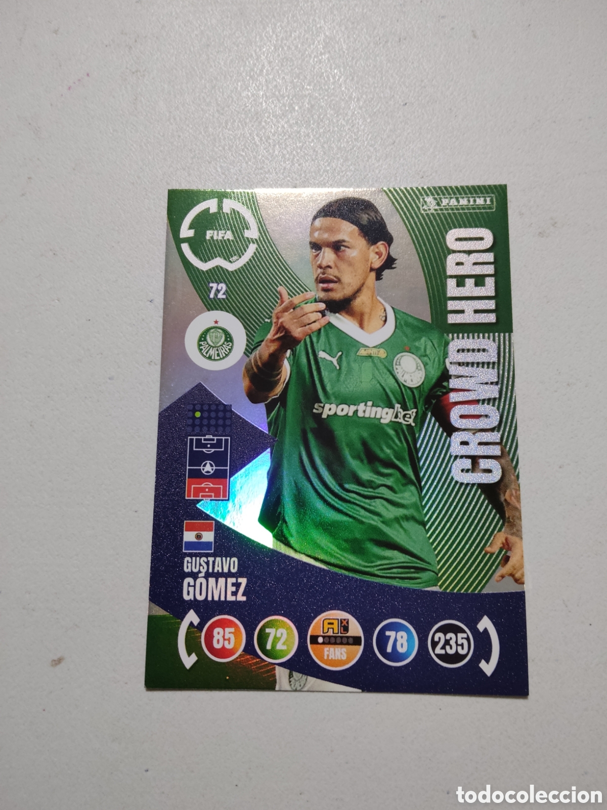 Cromos de f&uacute;tbol: 72 GUSTAVO GOMEZ CROWD HERO PALMEIRAS MUNDIAL DE CLUBES ADRENALYN 2025