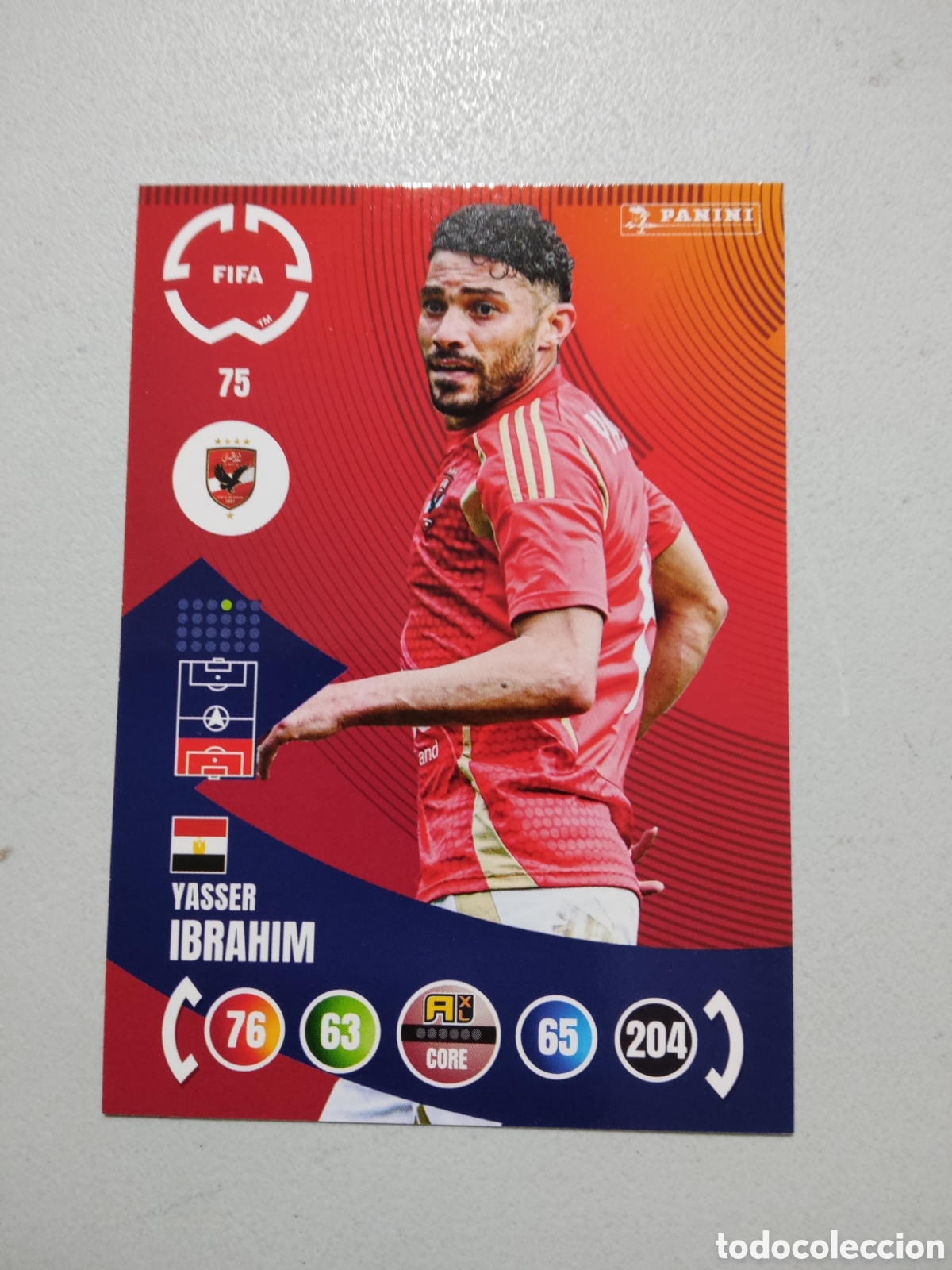 Cromos de f&uacute;tbol: 75 YASSER IBRAHIM AL AHLY MUNDIAL DE CLUBES ADRENALYN 2025