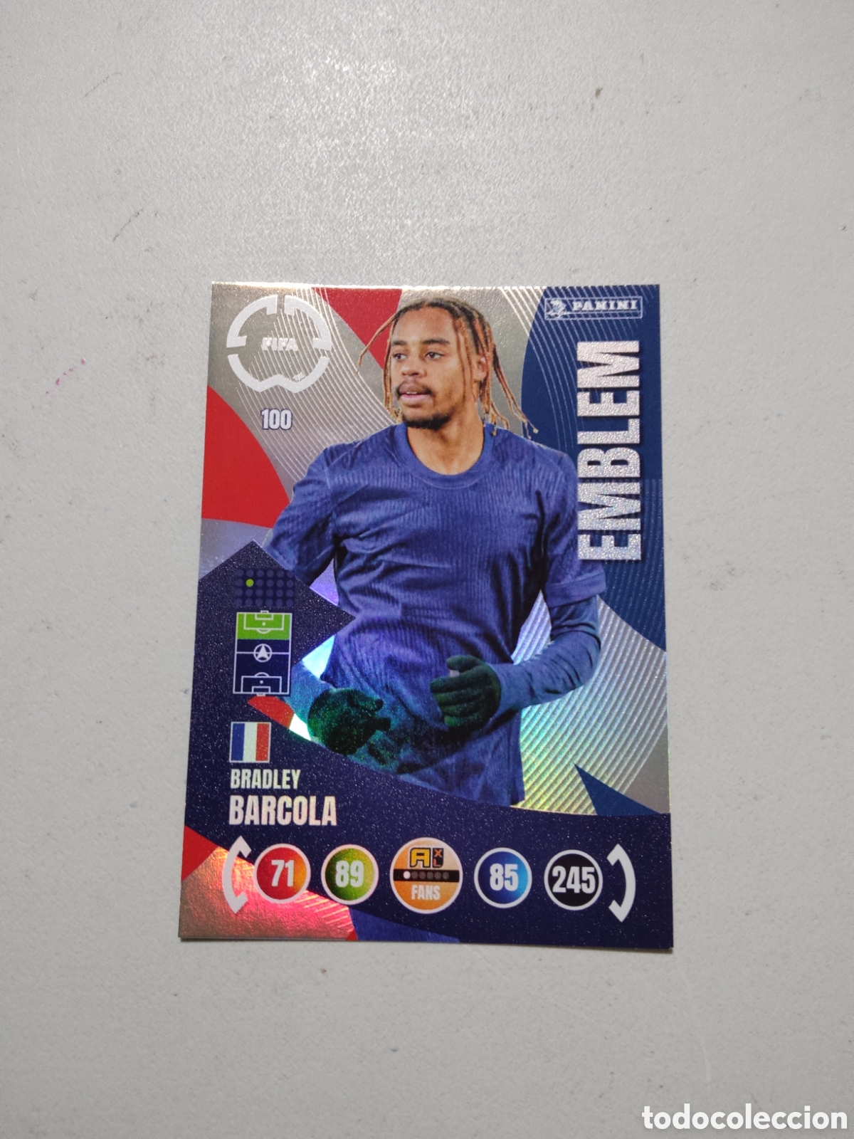Cromos de f&uacute;tbol: 100 BRADLEY BARCOLA PSG EMBLEM MUNDIAL DE CLUBES ADRENALYN 2025