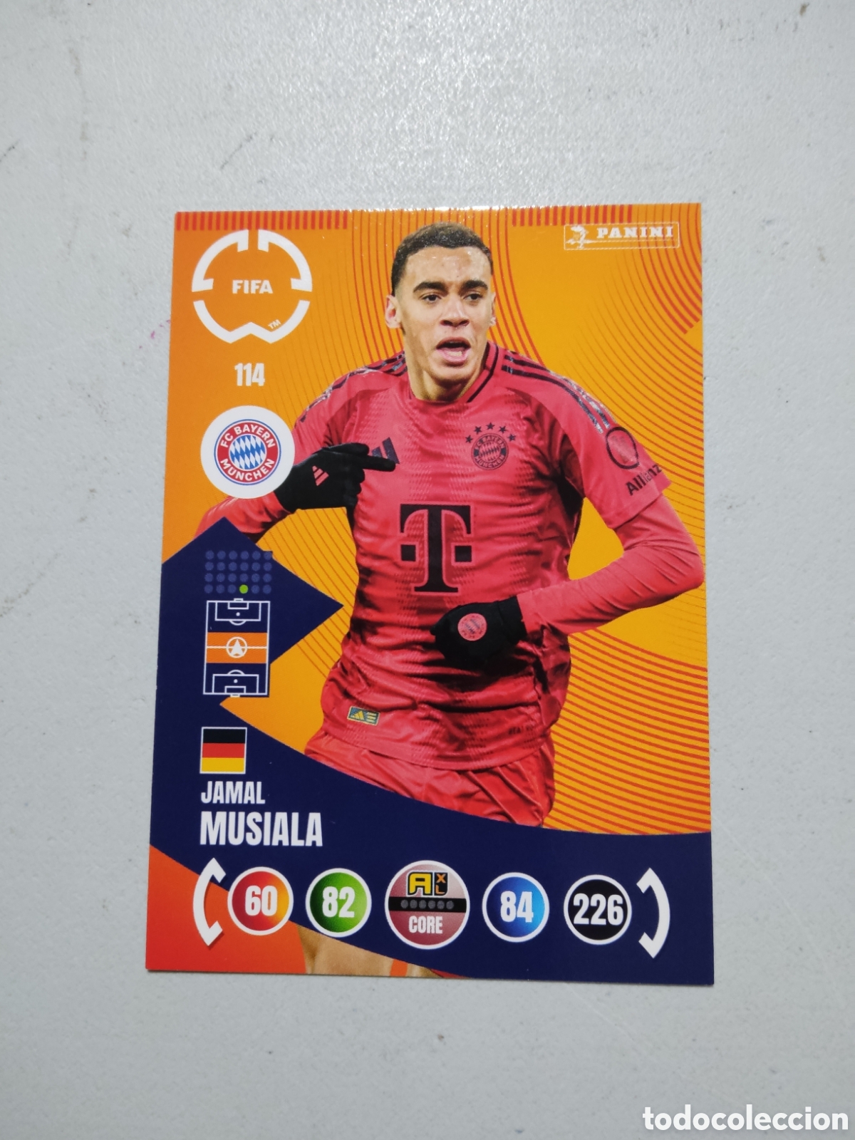 Cromos de f&uacute;tbol: 114 JAMAL MUSIALA BAYERN MUNICH MUNDIAL DE CLUBES ADRENALYN 2025