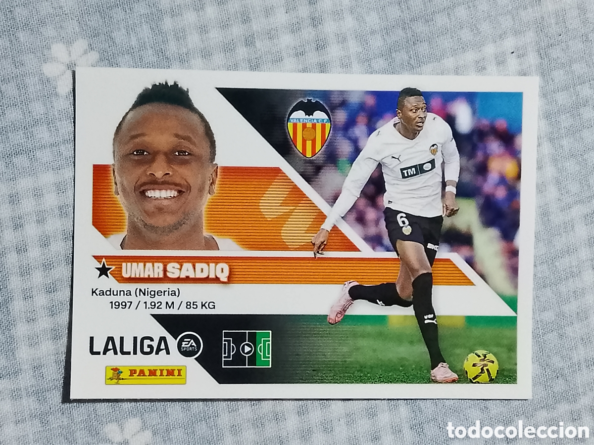 Fu&szlig;ball-Sticker: UMAR SADIQ - VALENCIA C.F.. . LA LIGA 26 27 . CROMO N 20 A PANINI ESTE 2026 2027
