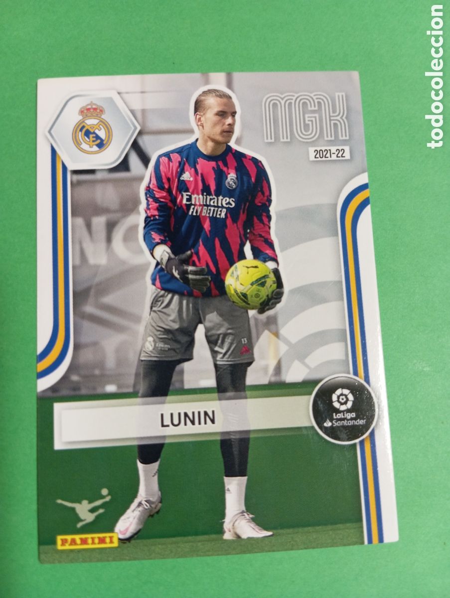 Cromos de f&uacute;tbol: Lunin Real Madrid n&deg;219 / PANINI MEGACRACKS 2021/2022