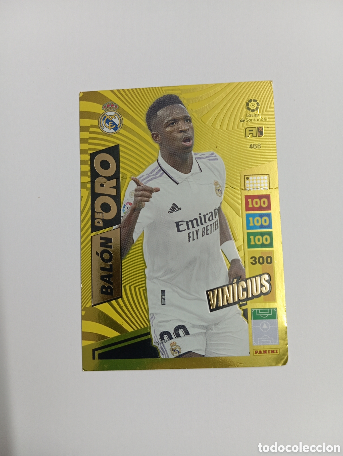Cromos de f&uacute;tbol: VINICIUS BALON DE ORO 468 REAL MADRID ADRENALYN XL 2022 2023 PANINI 22 23