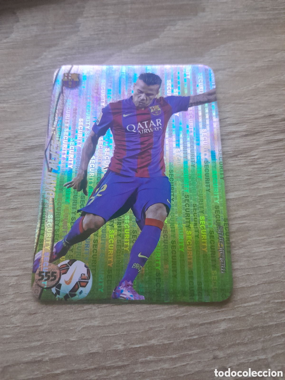 Football Stickers: n&ordm; 555 dani alves mundicromo 2014 2015 security