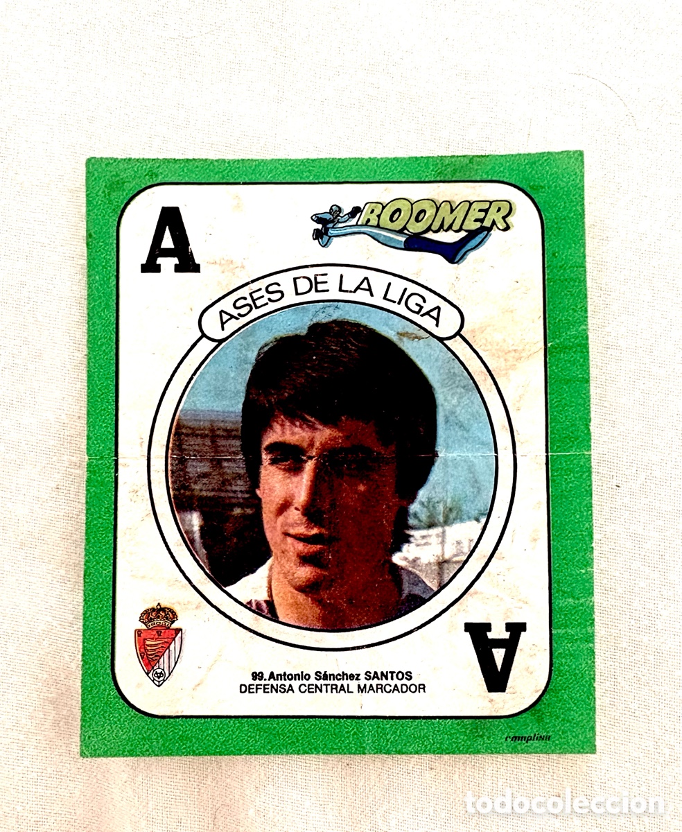 Cromos de f&uacute;tbol: CROMO 99 DIF&Iacute;CIL VERDE SANTOS VALLADOLID BOOMER ASES DE LA LIGA 82 83 . Muy bien
