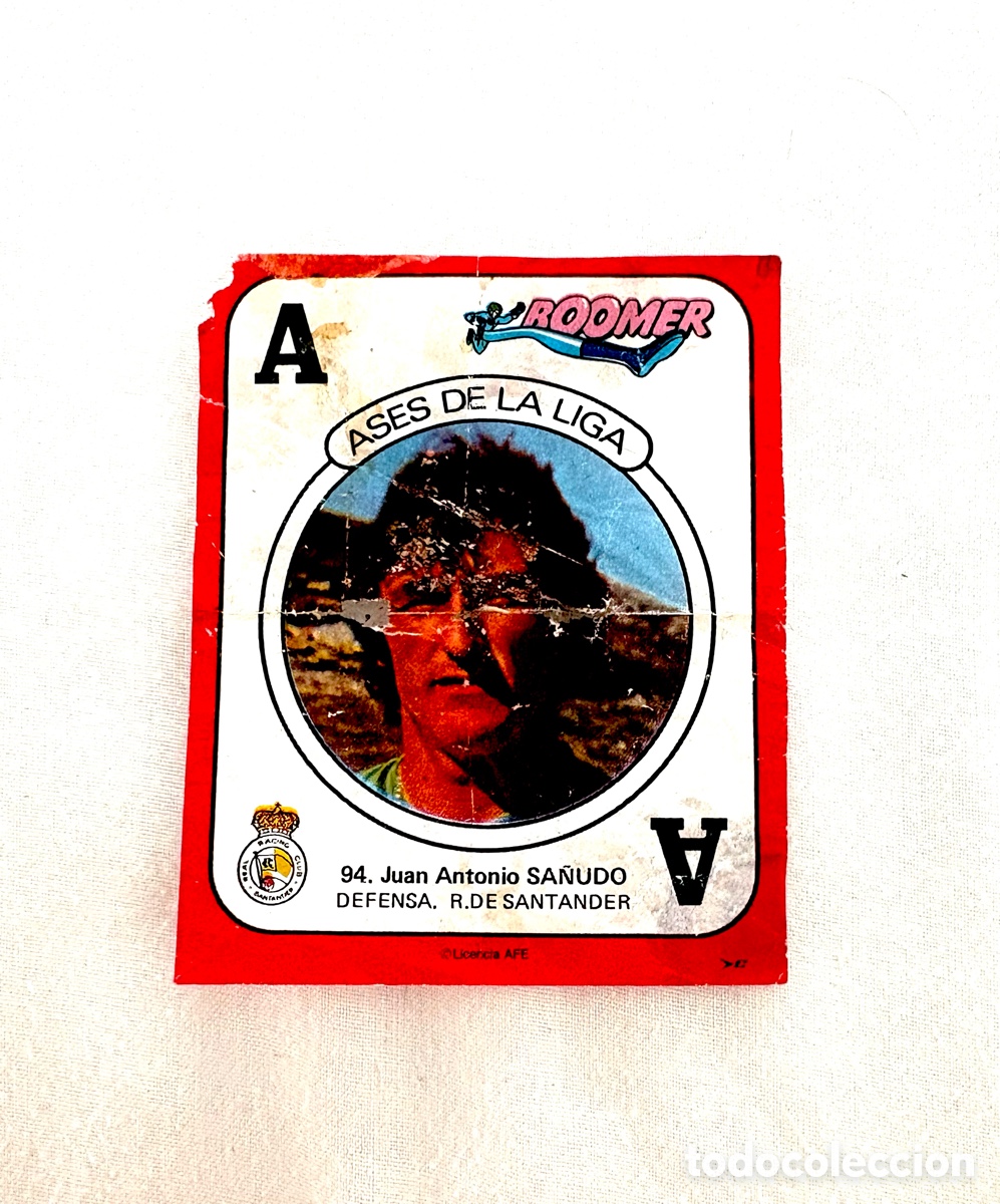 Cromos de f&uacute;tbol: CROMO 94 ROJO SA&Ntilde;UDO RACING SANTANDER BOOMER ASES DE LA LIGA 82 83 . El de la foto