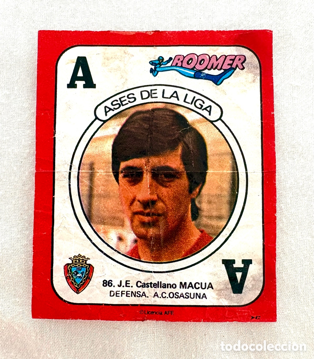 Cromos de f&uacute;tbol: CROMO 86 MUY DIFICIL MACUA ROJO OSASUNA BOOMER ASES DE LA LIGA 82 83 . Muy bien