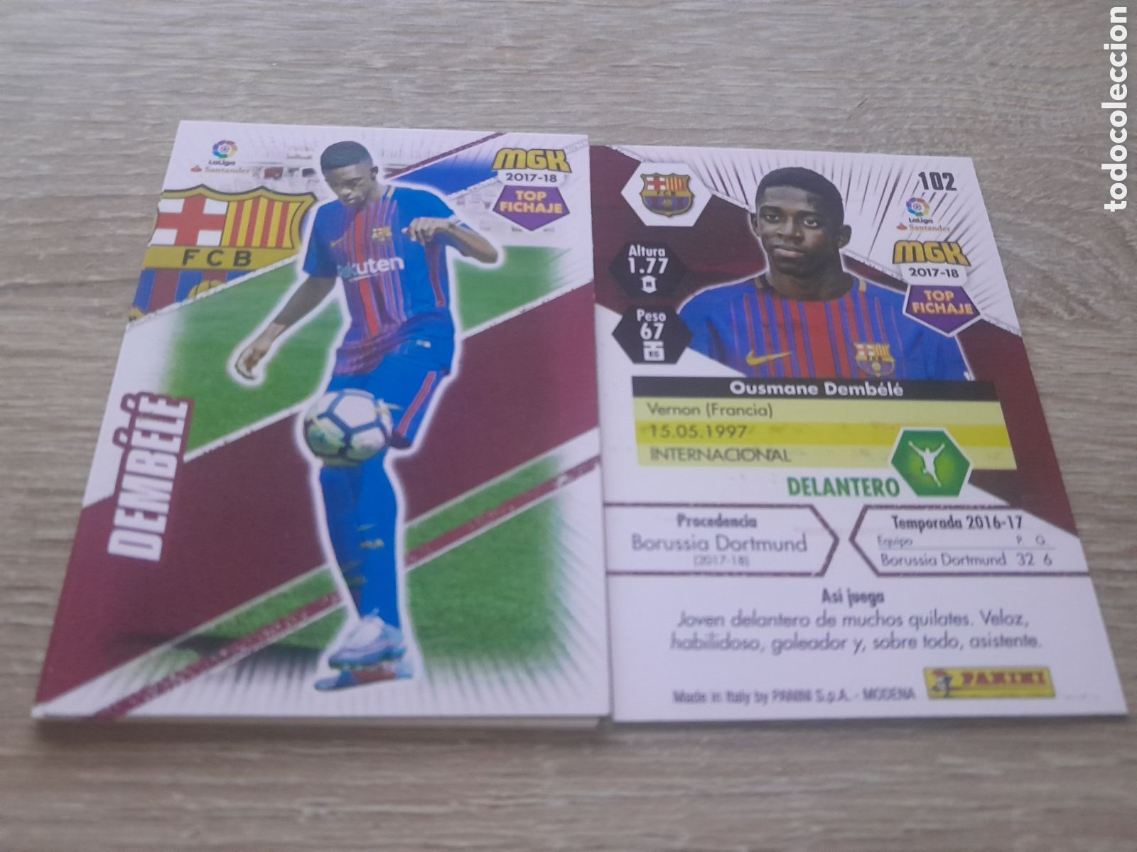 Cromos de f&uacute;tbol: n&ordm; 102 dembele barcelona megacracks 2017 2018 cromo liga mgk 2017-18