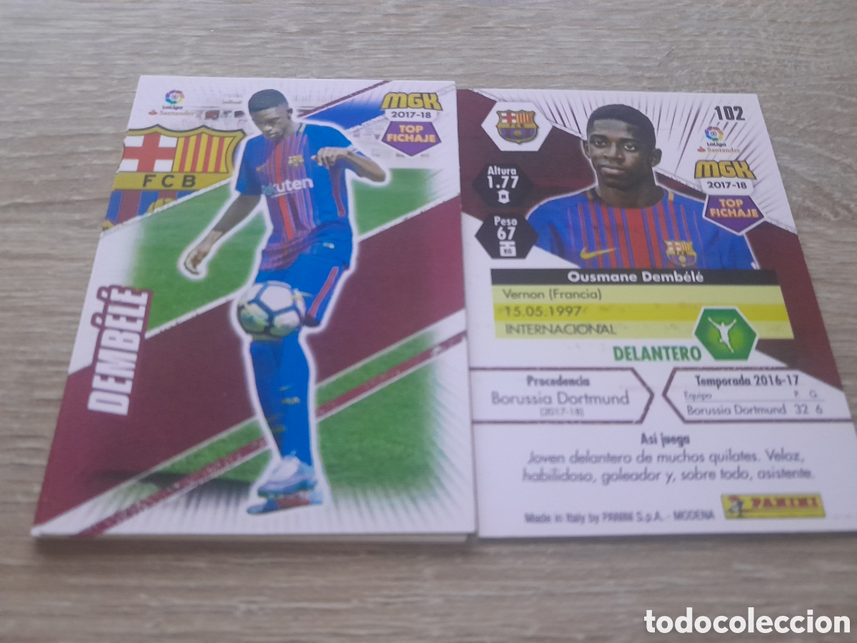 Cromos de f&uacute;tbol: n&ordm; 102 dembele barcelona megacracks 2017 2018 cromo liga mgk 2017-18