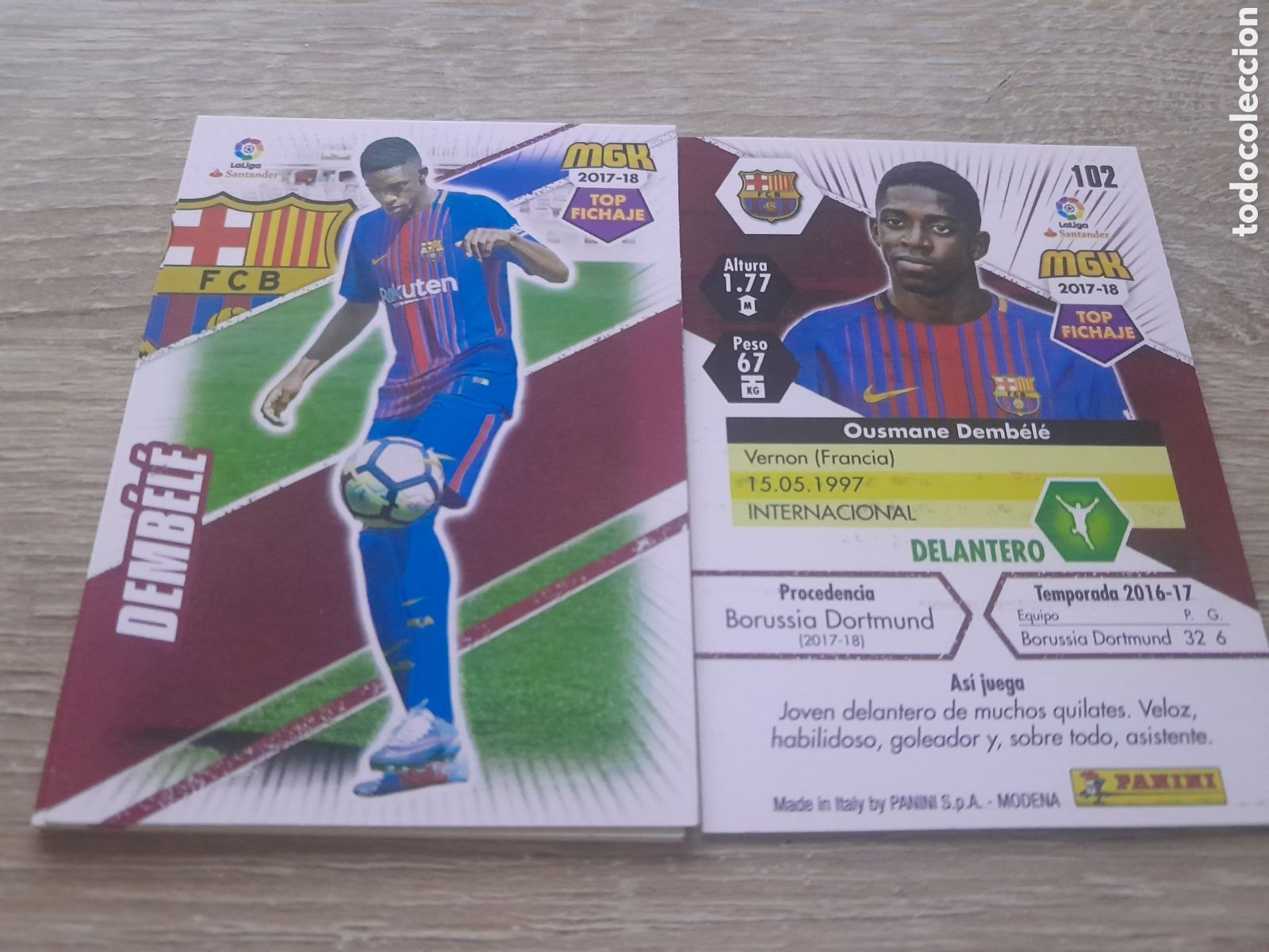 Cromos de f&uacute;tbol: n&ordm; 102 dembele barcelona megacracks 2017 2018 cromo liga mgk 2017-18