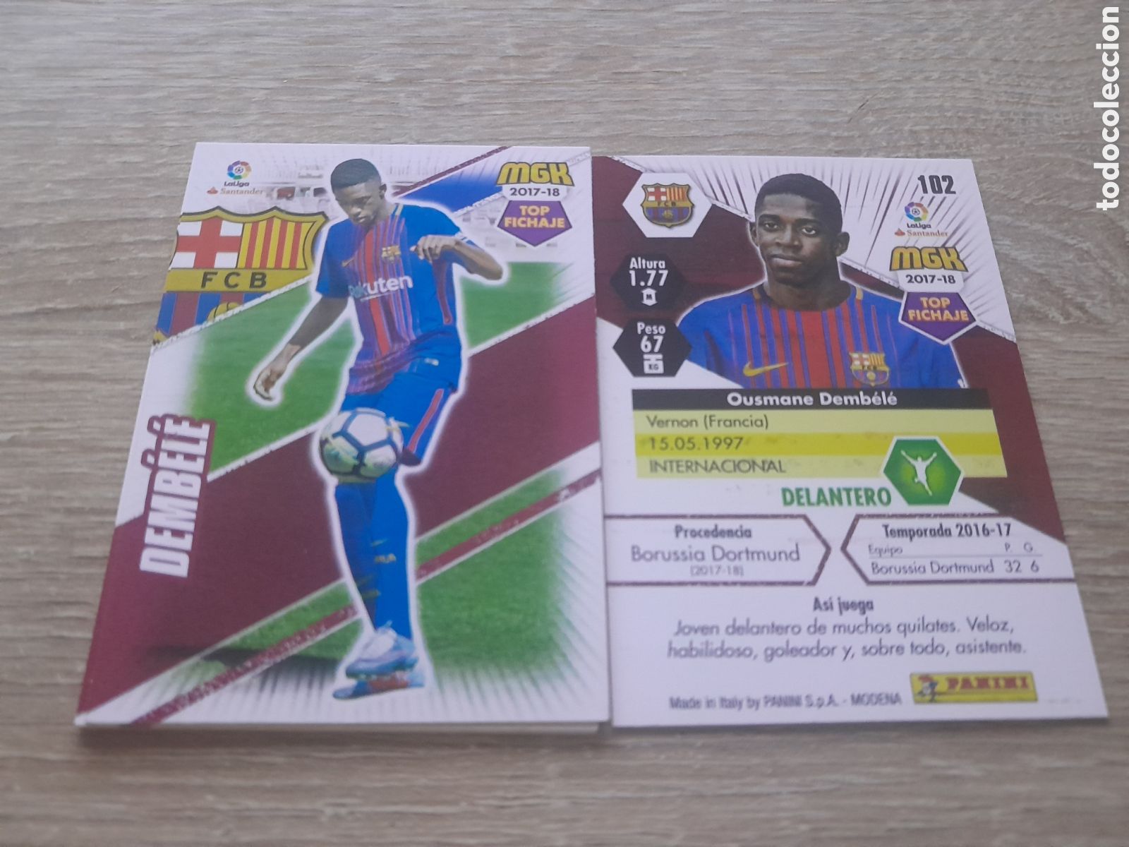 Cromos de f&uacute;tbol: n&ordm; 102 dembele barcelona megacracks 2017 2018 cromo liga mgk 2017-18