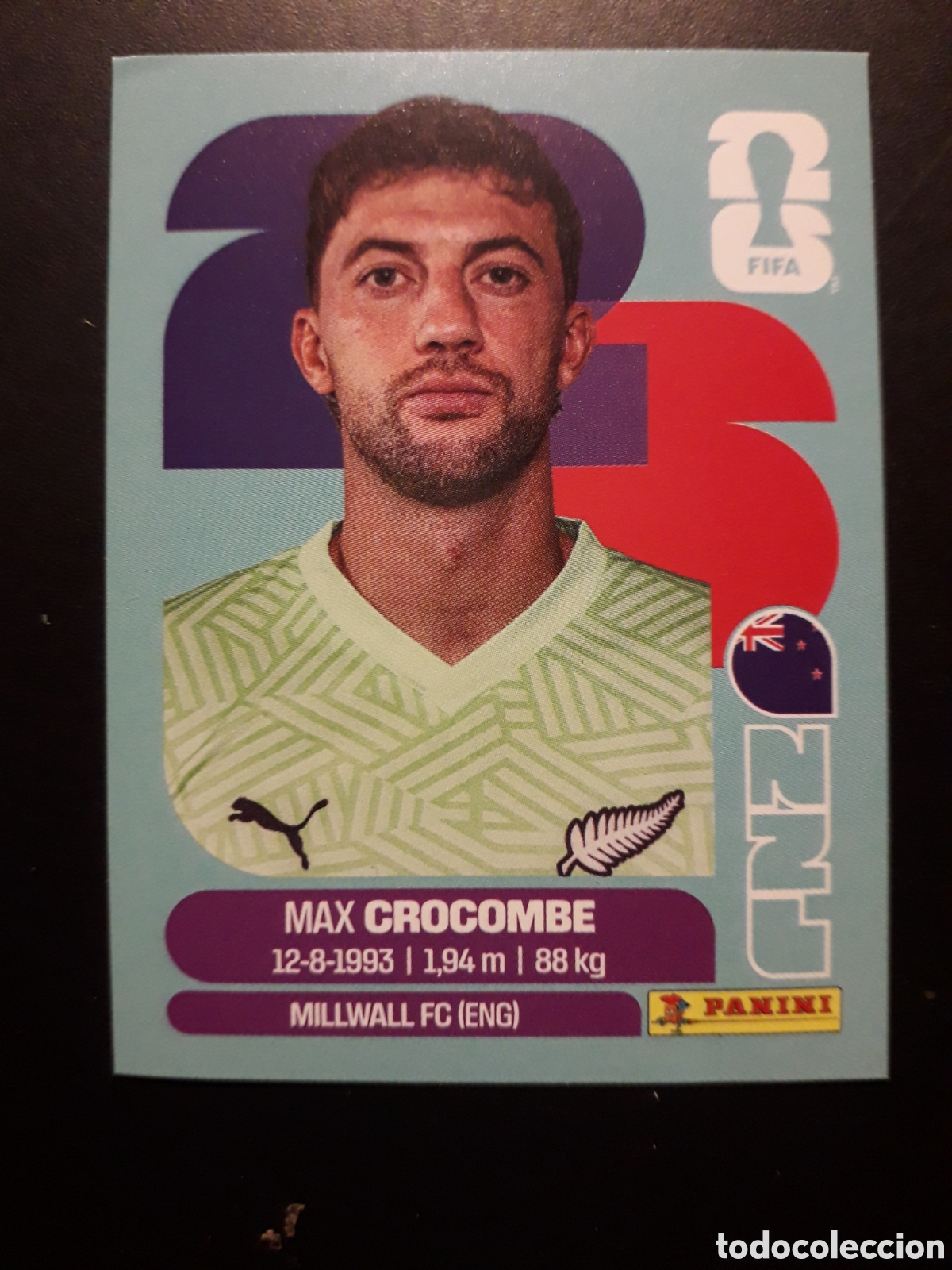 Cromos de f&uacute;tbol: CROCOMBE NUEVA ZELANDA NZL 2 MUNDIAL F&Uacute;TBOL 2026 FIFA WORLD CUP PANINI SIN PEGAR PEDIDO M&Iacute;NIMO 3&euro;