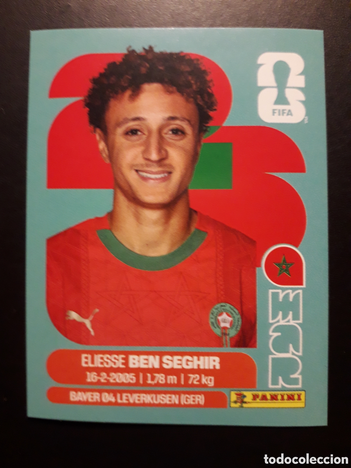 Cromos de f&uacute;tbol: BEN SEGHIR MARRUECOS MAR 12 MUNDIAL F&Uacute;TBOL 2026 FIFA WORLD CUP PANINI SIN PEGAR PEDIDO M&Iacute;NIMO 3&euro;