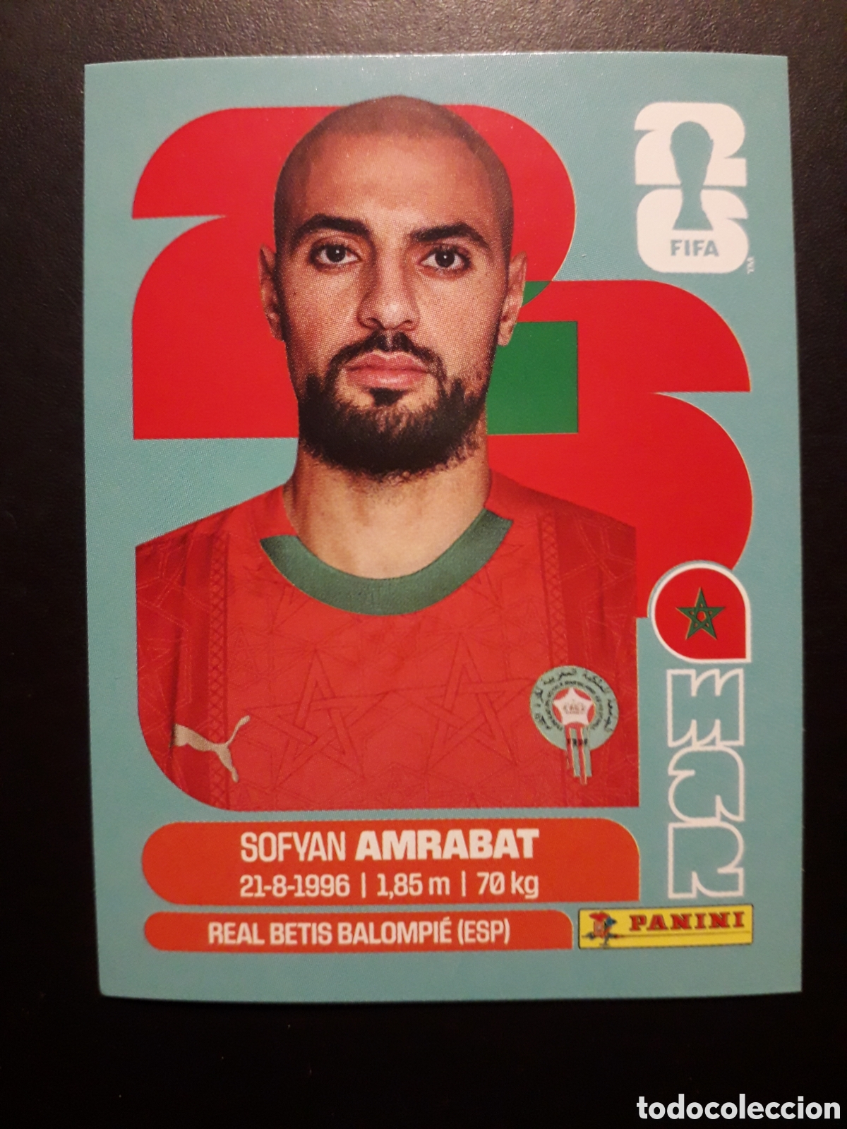 Cromos de f&uacute;tbol: AMRABAT MARRUECOS MAR 10 MUNDIAL F&Uacute;TBOL 2026 FIFA WORLD CUP PANINI SIN PEGAR PEDIDO M&Iacute;NIMO 3&euro;