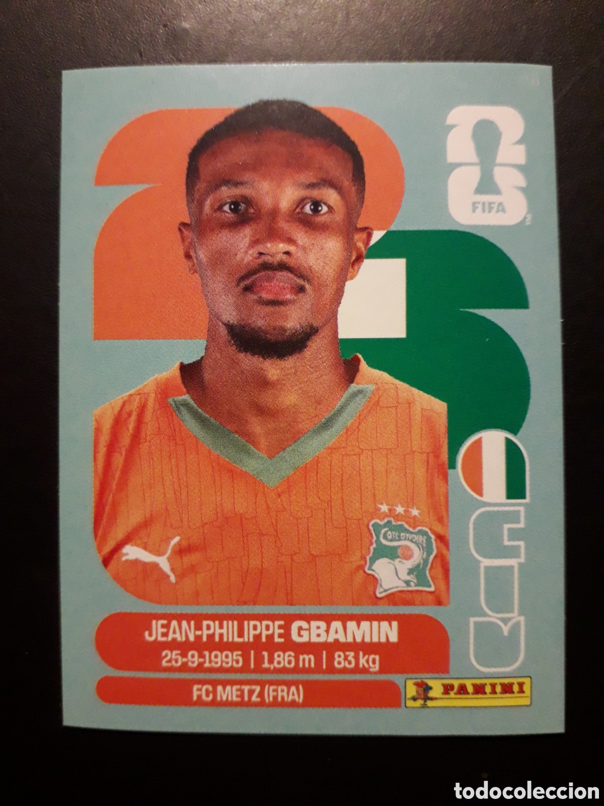 Cromos de f&uacute;tbol: GBAMIN COSTA DE MARFIL CIV 14 MUNDIAL F&Uacute;TBOL 2026 FIFA WORLD CUP PANINI SIN PEGAR PEDIDO M&Iacute;NIMO 3&euro;.