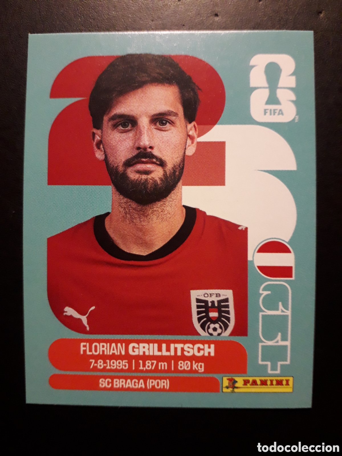 Cromos de f&uacute;tbol: GRILLITSCH AUSTRIA AUT 14 MUNDIAL F&Uacute;TBOL 2026 FIFA WORLD CUP PANINI SIN PEGAR PEDIDO M&Iacute;NIMO 3&euro;