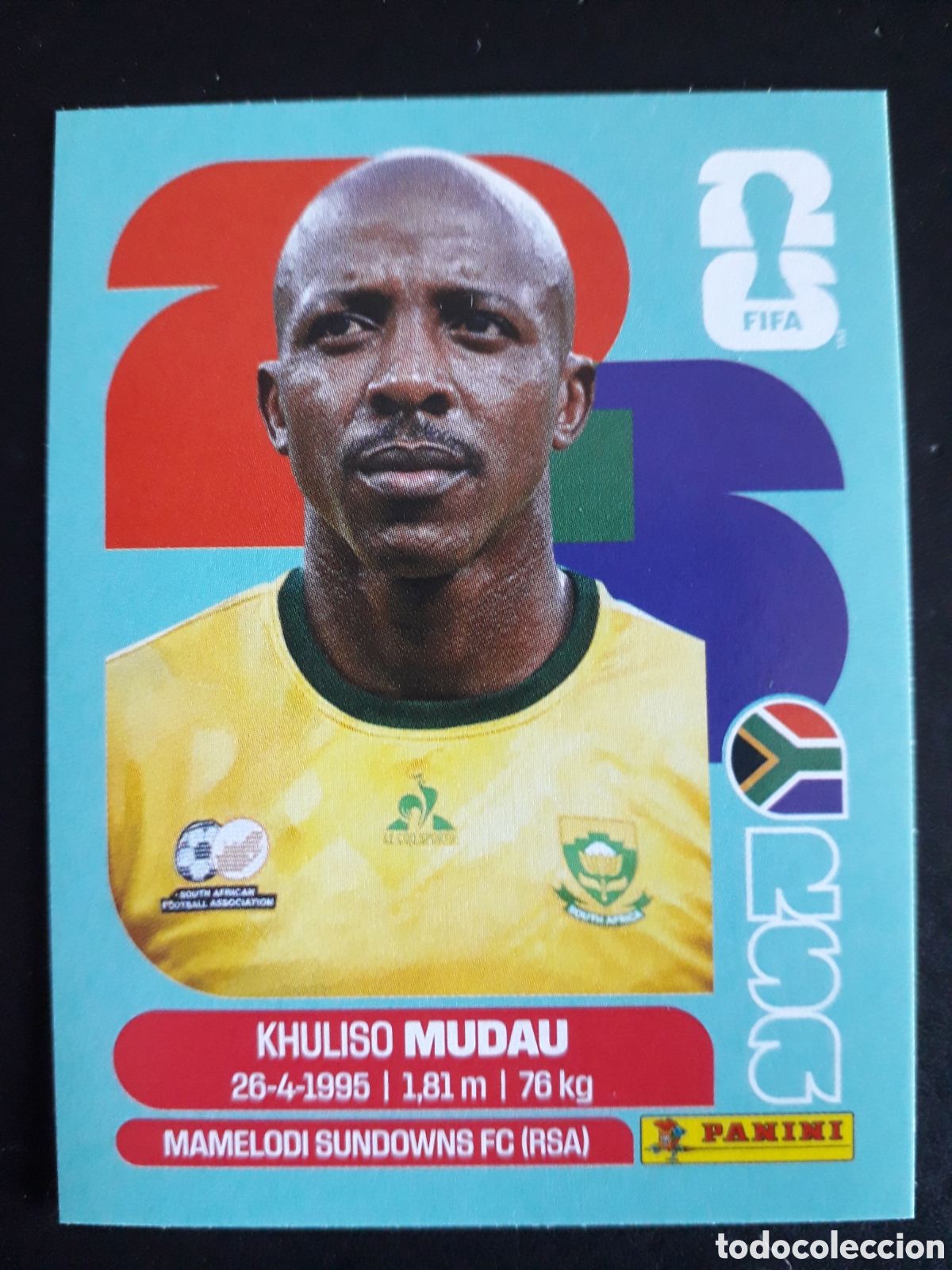 Cromos de f&uacute;tbol: MUDAU SUD&Aacute;FRICA RSA 9 MUNDIAL F&Uacute;TBOL 2026 FIFA WORLD CUP PANINI SIN PEGAR PEDIDO M&Iacute;NIMO 3&euro;