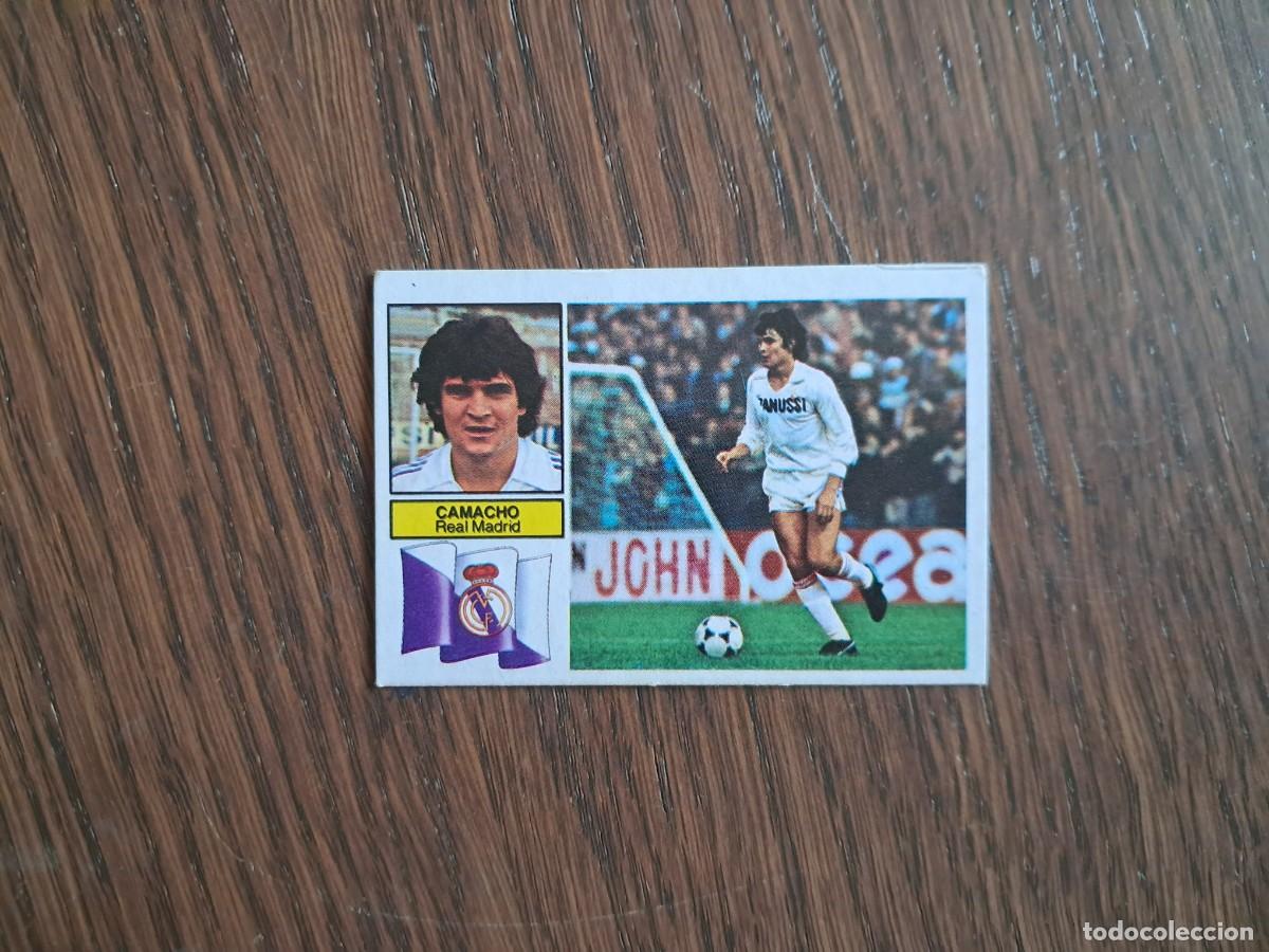 Cromos de f&uacute;tbol: cromo de futbol, edic. Este, liga 82-83, Camacho, Real Madrid. sin pegar. con publicidad Zanussi.