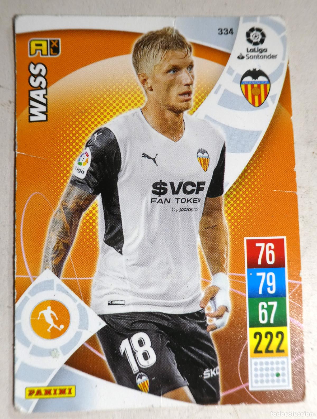 Cromos de f&uacute;tbol: CROMO CARD FUTBOL WASS VALENCIA C.F, LIGA ADRENALYN XL 2021-2022/21-22 PANINI nuevo