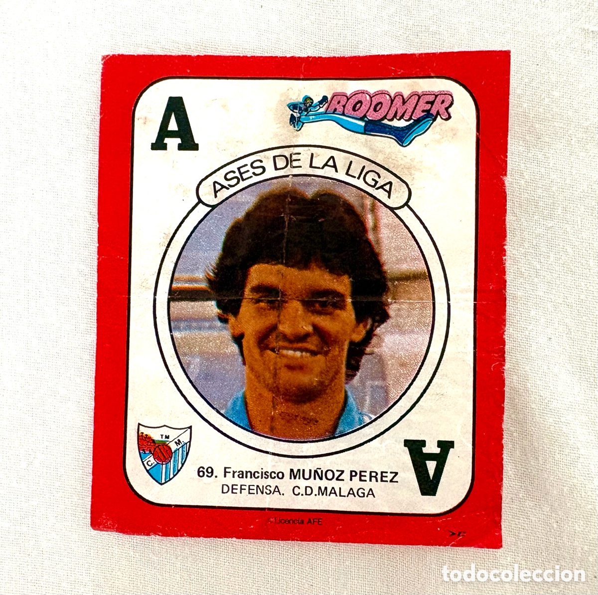 Cromos de f&uacute;tbol: CROMO 69 MU&Ntilde;OZ PEREZ M&Aacute;LAGA ROJO BOOMER ASES DE LA LIGA 82 83 .