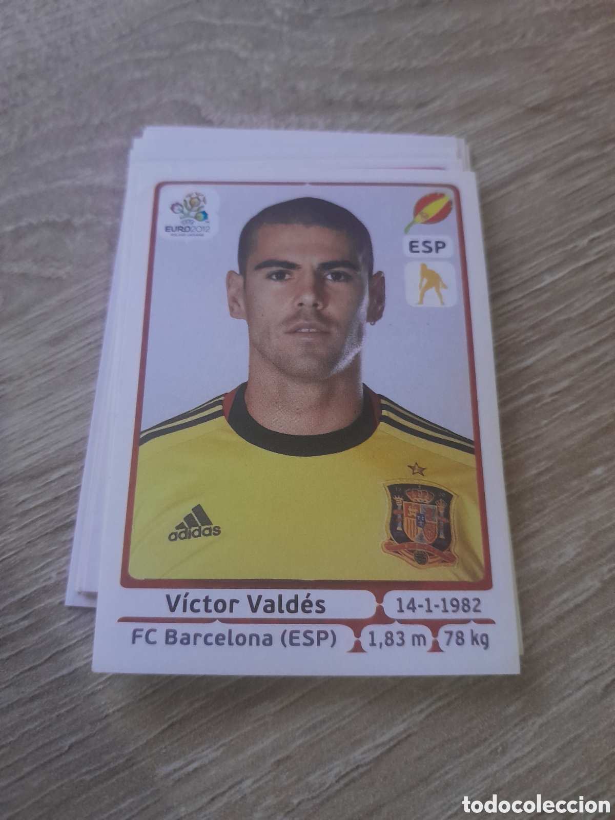 Cromos de f&uacute;tbol: n&ordm; 288 VICTOR VALDES ESPA&Ntilde;A panini UEFA EURO 2012 ( POLONIA - UCRANIA ) NUNCA PEGADO