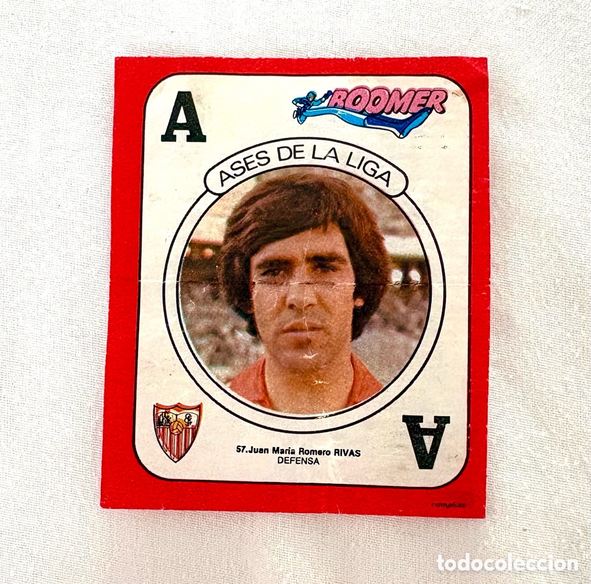 Cromos de f&uacute;tbol: CROMO 57 RIVAS SEVILLA ROJO BOOMER ASES DE LA LIGA 82 83 . BUEN ESTADO