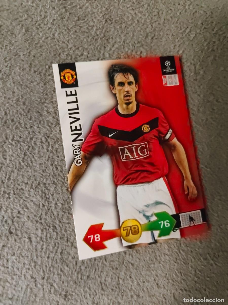 Fu&szlig;ball-Sticker: SUPER STRIKES 2009 10 GARY NEVILLE MANCHESTER UNITED ADRENALYN PANINI CHAMPIONS LEAGUE 09 2010 AAO