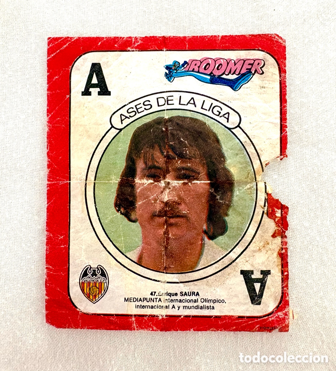 Cromos de f&uacute;tbol: CROMO 47 MUY DIF&Iacute;CIL VERSI&Oacute;N SAURA VALENCIA ROJO BOOMER ASES DE LA LIGA 82 83 . El de la foto