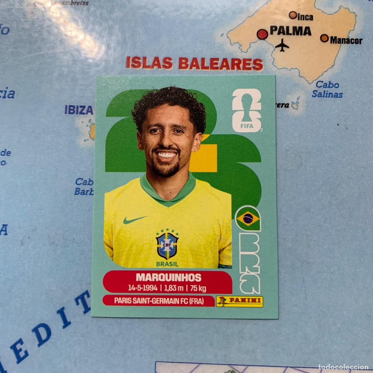 Cartes &agrave; collectionner de Football: Marquinhos numero 4 de Brasil cromo panini Mundial Fifa World Cup 2026
