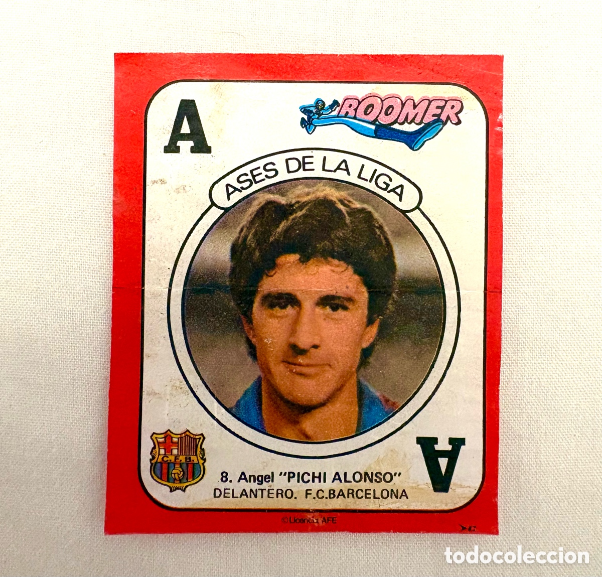 Cromos de f&uacute;tbol: CROMO 8 IMPOSIBLE PICHI ALONSO BARCELONA ROJO BOOMER ASES DE LA LIGA 82 83 . Muy bien