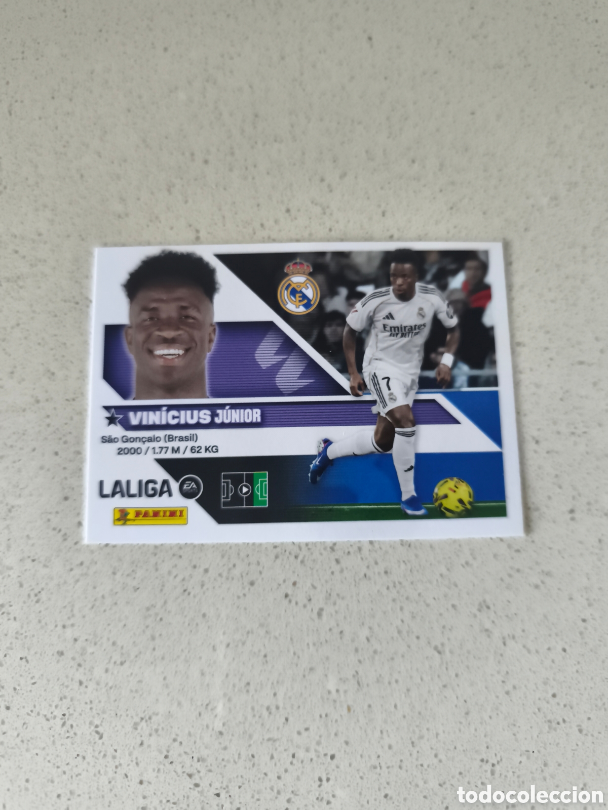 Cartes &agrave; collectionner de Football: CROMO N&Uacute;MERO 19 VINICIUS JR REAL MADRID. LIGA ESTE 26/27. PANINI.