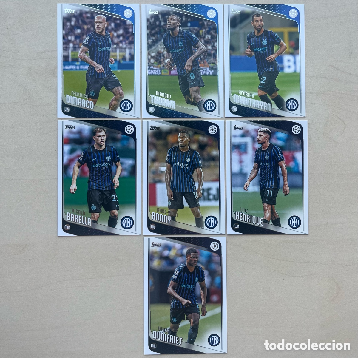 Cartes &agrave; collectionner de Football: Lote 7 cartas Inter Milan Topps Flagship 2025-26