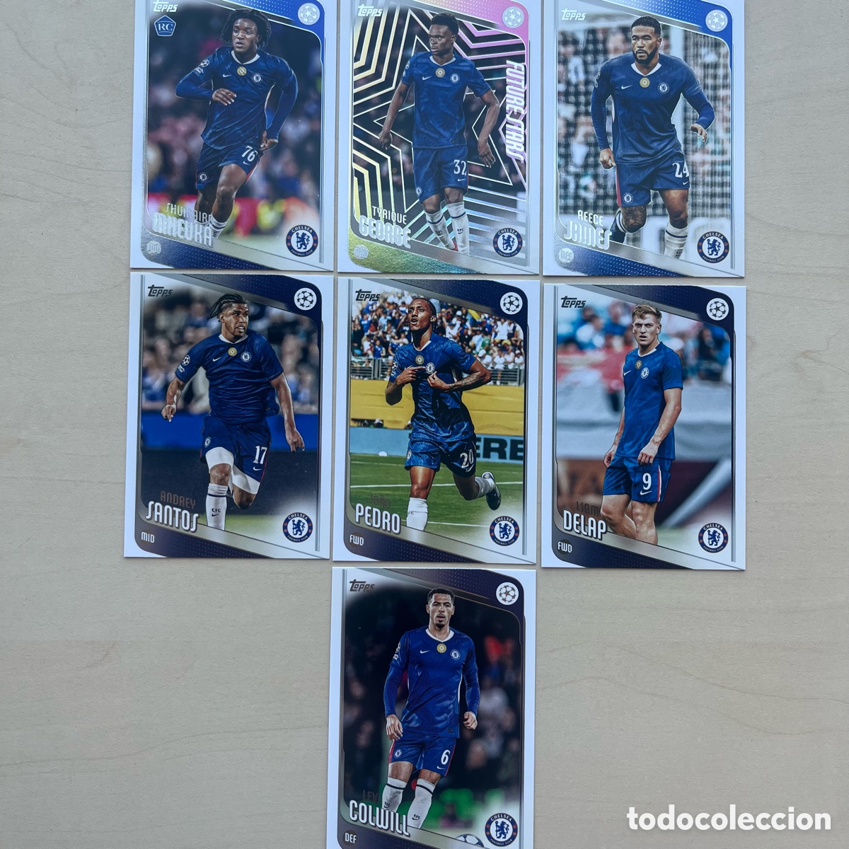 Football Stickers: Lote 7 cartas Chelsea Topps Flagship 2025-26