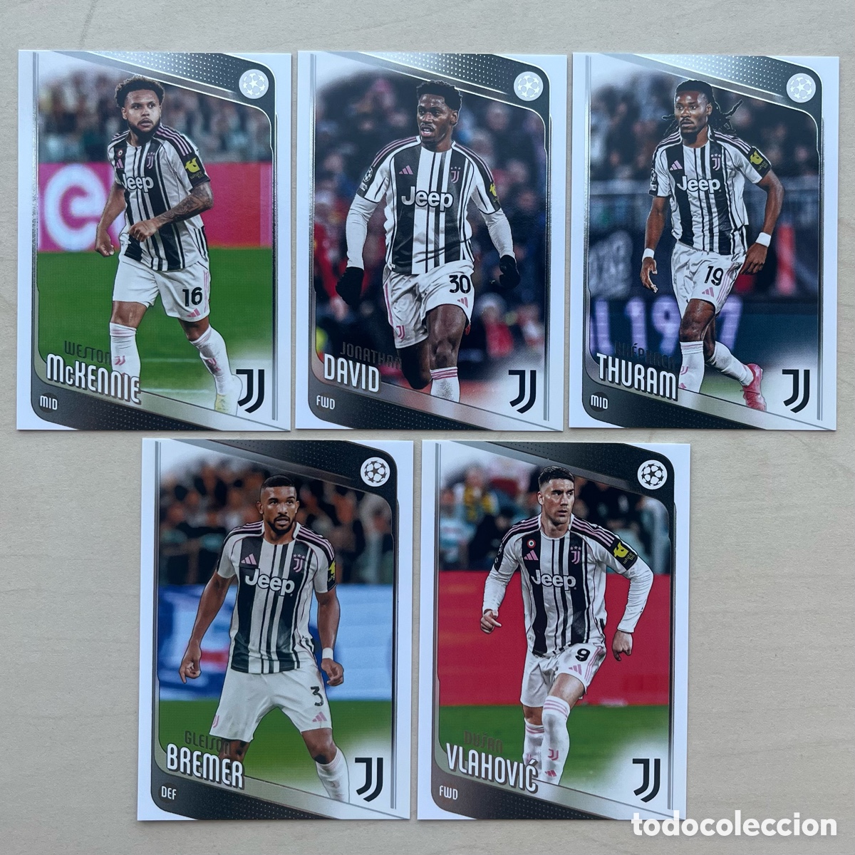 Cromos de Futebol: Lote 5 cartas Juventus Topps Flagship 2025-26