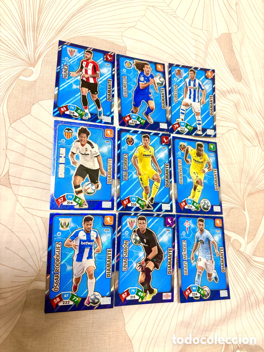 Football Stickers: LOTE 9 CARTAS CROMOS DIAMANTE 2019 2020 19 20 ADRENALYN . Muy buen estado
