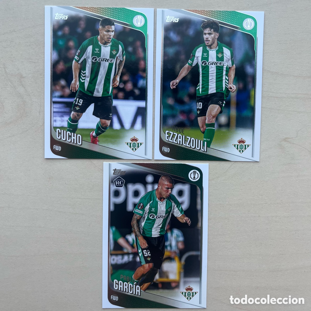 Cromos de f&uacute;tbol: Lote 3 cartas Real Betis Topps Flagship 2025-26