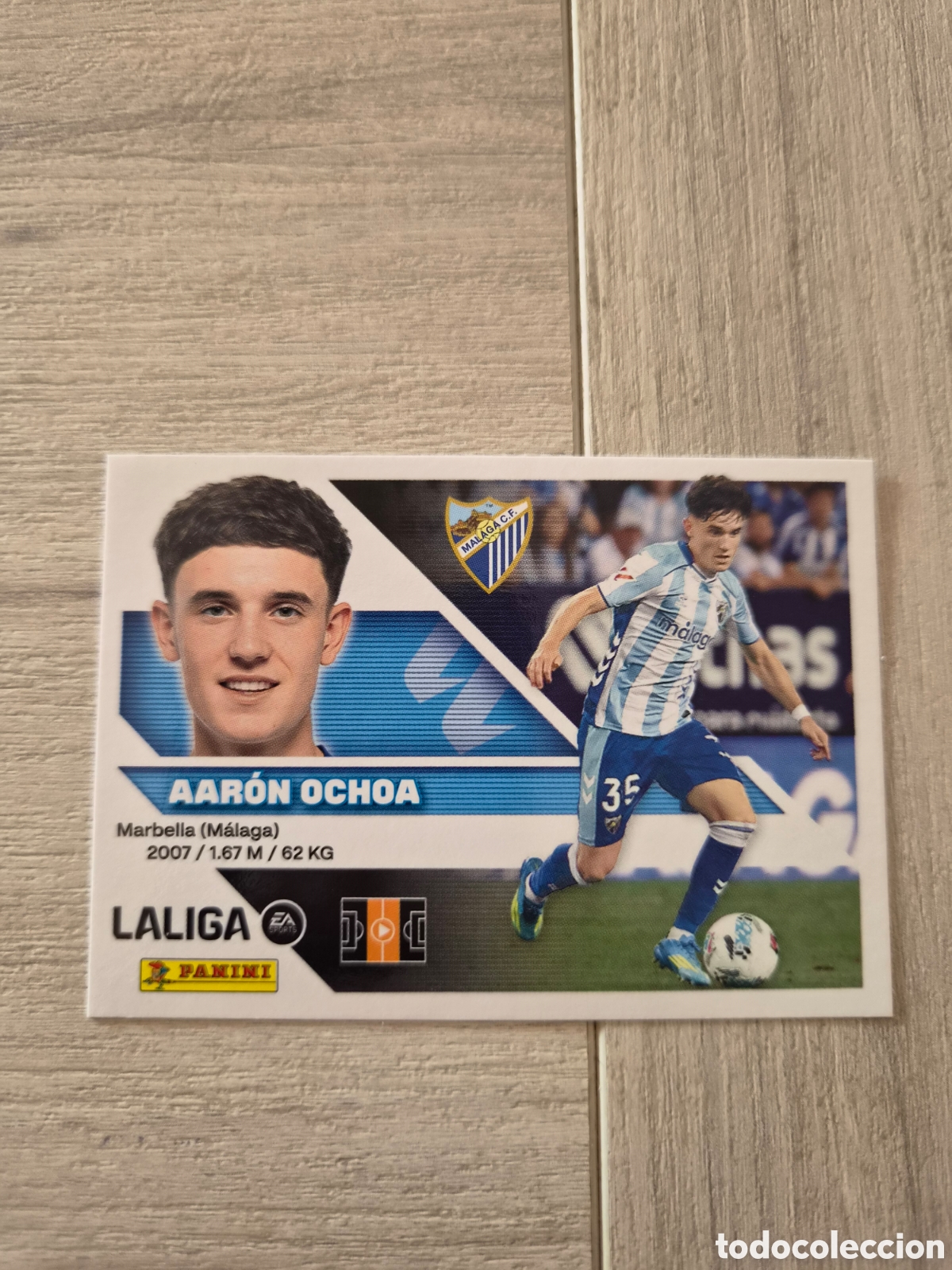 Cromos de f&uacute;tbol: N&deg;15 Malaga Aaron Ochoa Liga Este 26/27