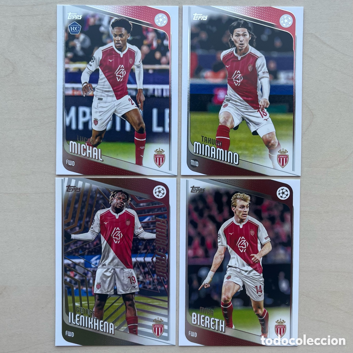 Cromos de Futebol: Lote 4 cartas Monaco Topps Flagship 2025-26