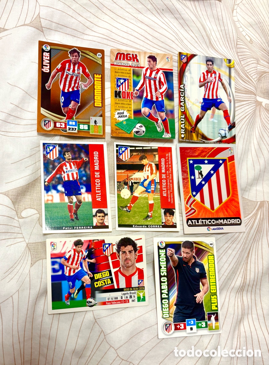 Cromos de f&uacute;tbol: LOTE VARIOS 7 CARTAS CROMOS NUNCA PEGADOS ATL&Eacute;TICO DE MADRID .