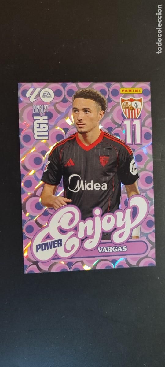 Cromos de f&uacute;tbol: MEGACRACKS 2026/27 CARD ENJOY POWER VARGAS SEVILLA # P387 PANINI