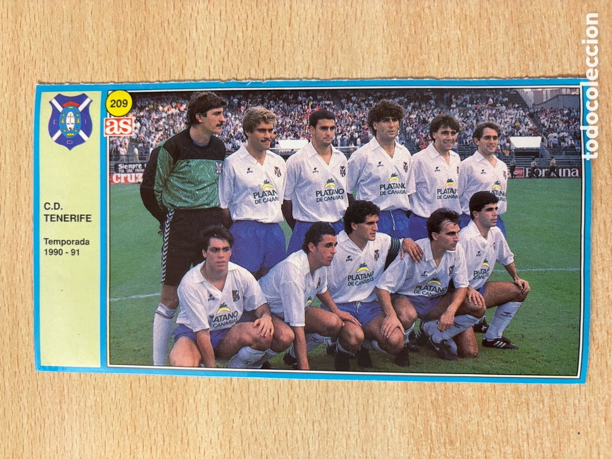 Cromos de f&uacute;tbol: # 209 Alineaci&oacute;n CD Tenerife Ases de la Liga 90 91 sin pegar
