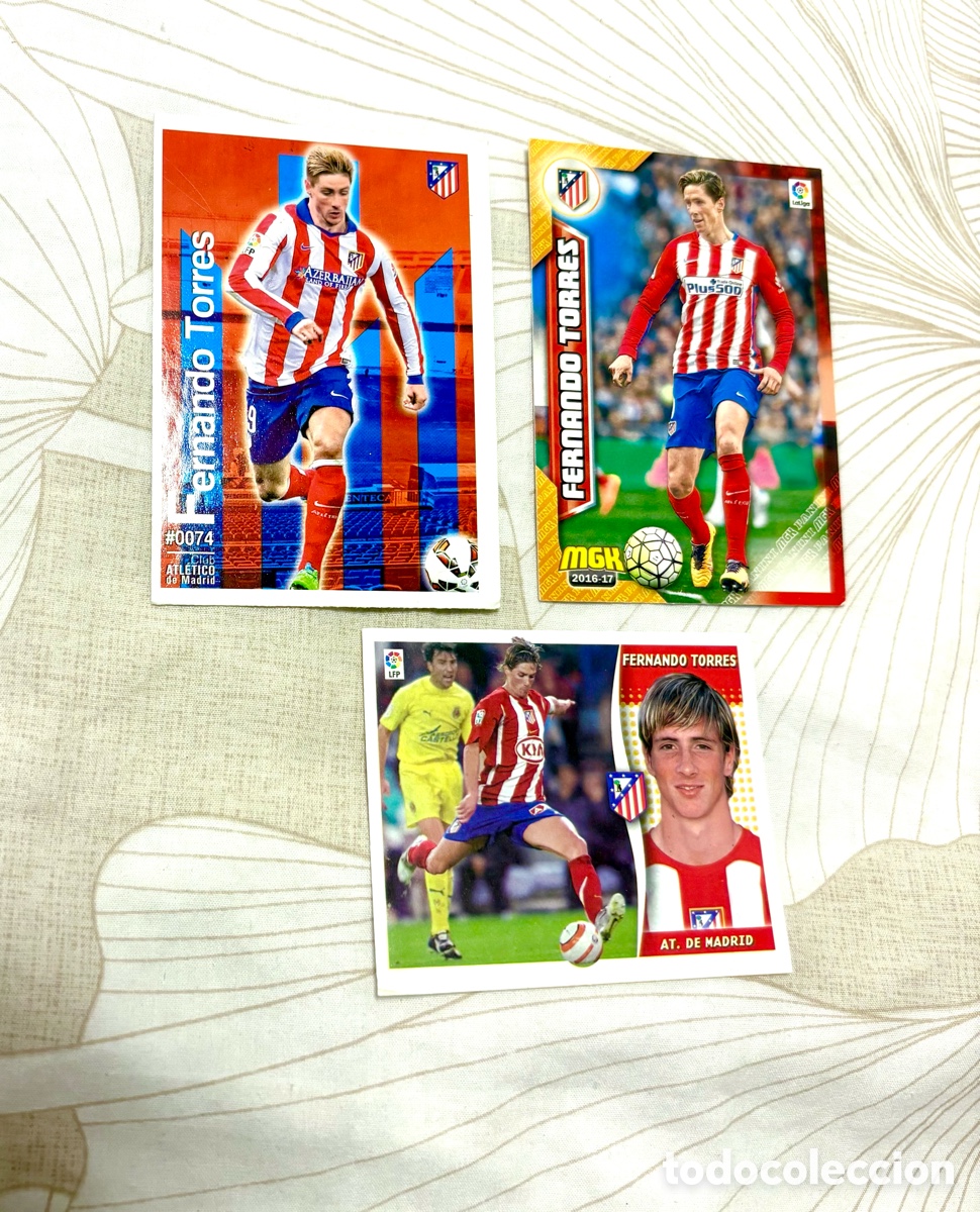 Cromos de f&uacute;tbol: LOTE 3 cartas cromos NUNCA PEGADOS EL NI&Ntilde;O FERNANDO TORRES ATL&Eacute;TICO DE MADRID